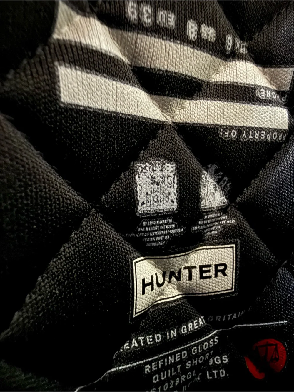 Hunter Refined Gloss Quilted Short Black Rain Boot